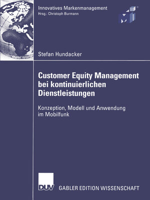 cover image of Customer Equity Management bei kontinuierlichen Dienstleistungen